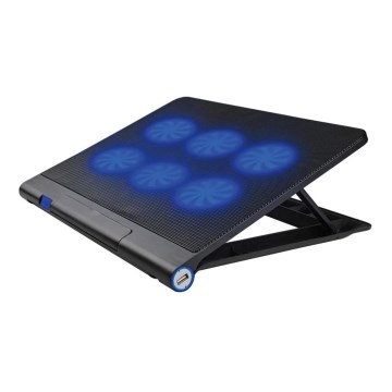 Kylplatta för laptop 6x fläkt 2xUSB svart