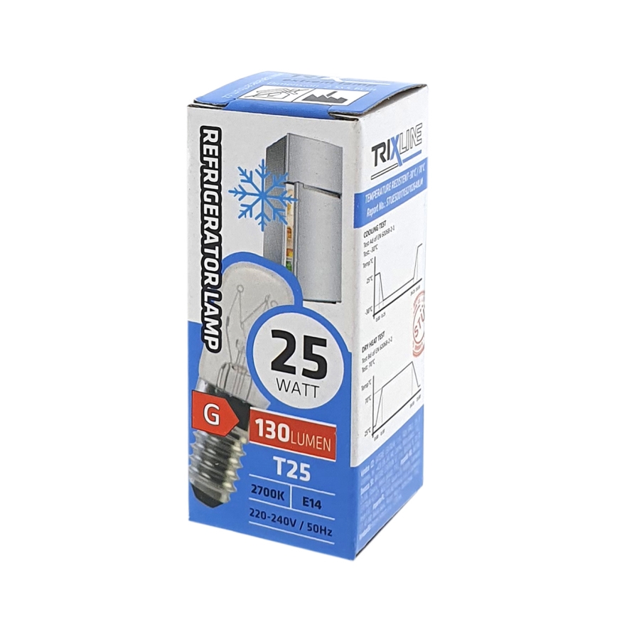 Kylskåpsglödlampa T25 E14/25W/230V 2700K