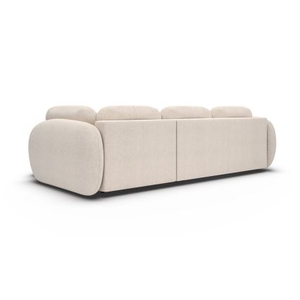 L-formad bäddbar hörnsoffa med förvaringsutrymme OLBIA, högerutförande, beige