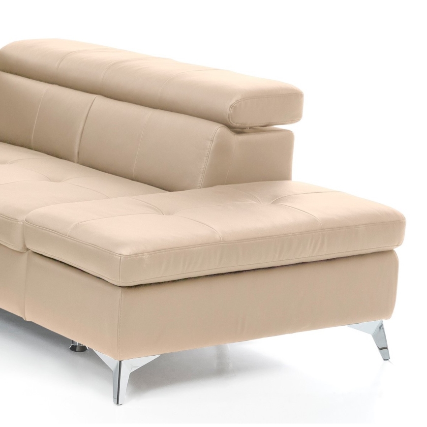 L-formad hörnbäddsoffa i skin SALERNO II rätt beige