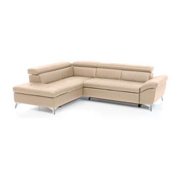 L-formad hörnbäddsoffa i skin SALERNO II vänster beige