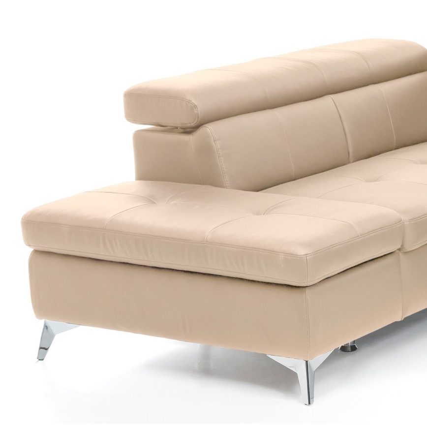L-formad hörnbäddsoffa i skin SALERNO II vänster beige