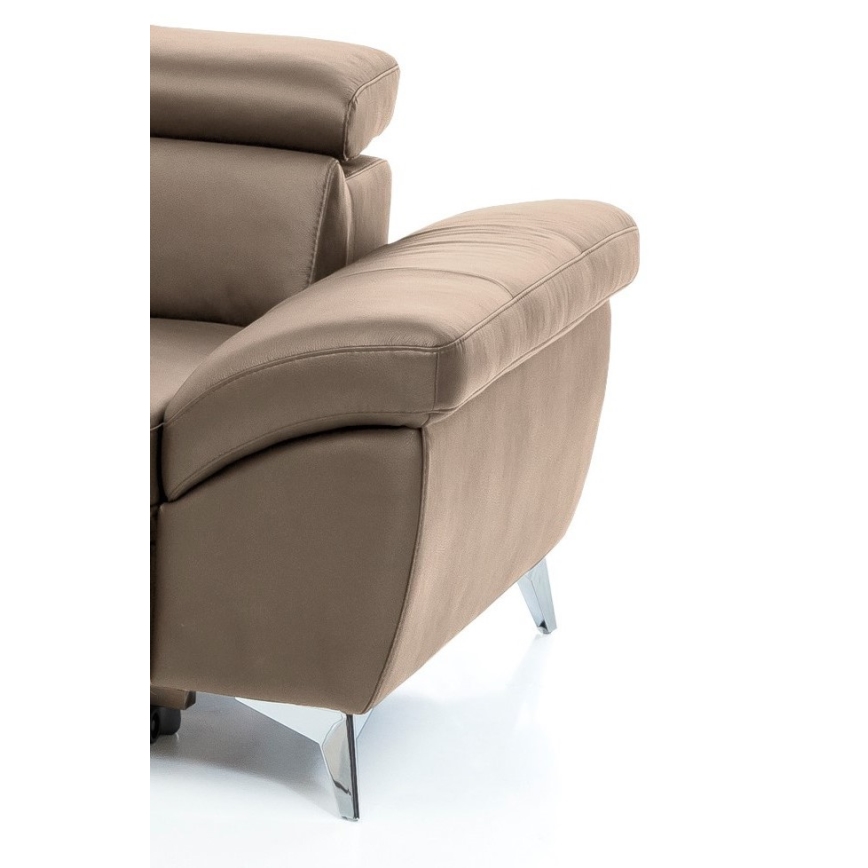 L-formad hörnbäddsoffa i skin SALERNO II vänster brun