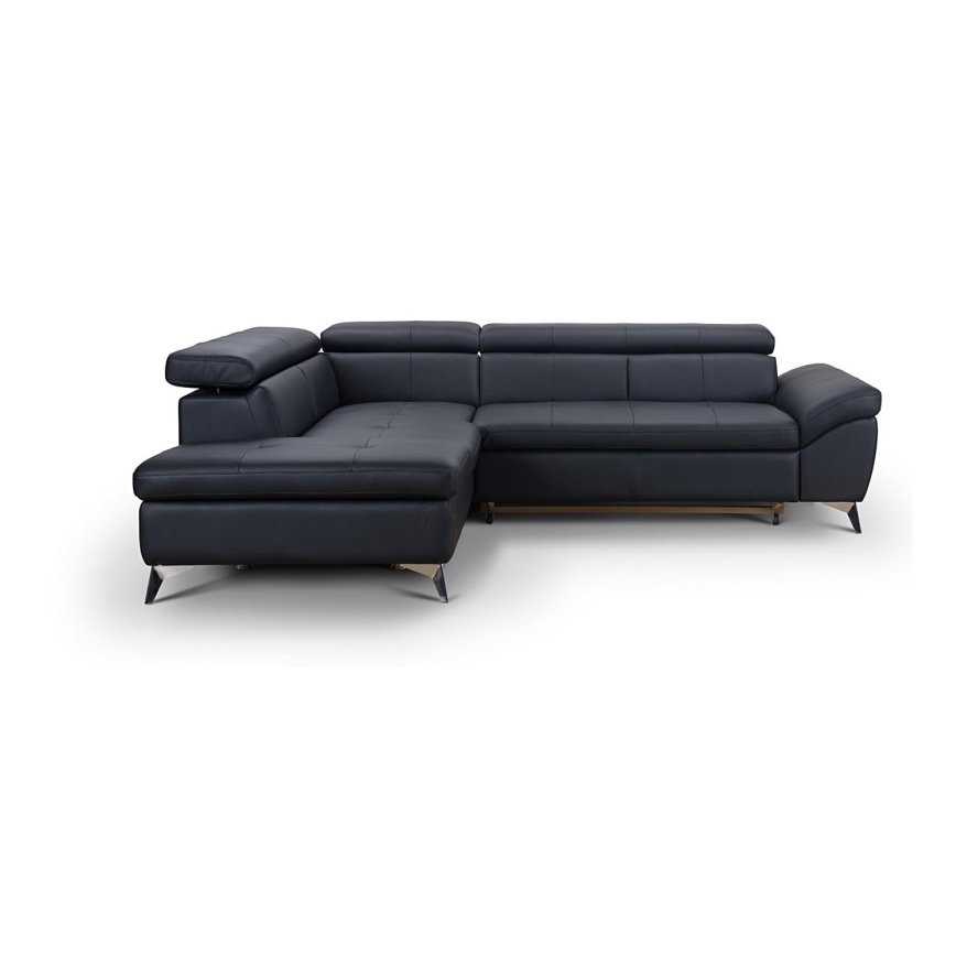 L-formad hörnbäddsoffa i skin SALERNO II vänster svart