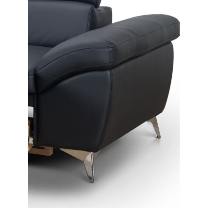 L-formad hörnbäddsoffa i skin SALERNO II vänster svart