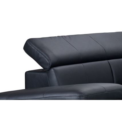 L-formad hörnbäddsoffa i skin SALERNO II vänster svart