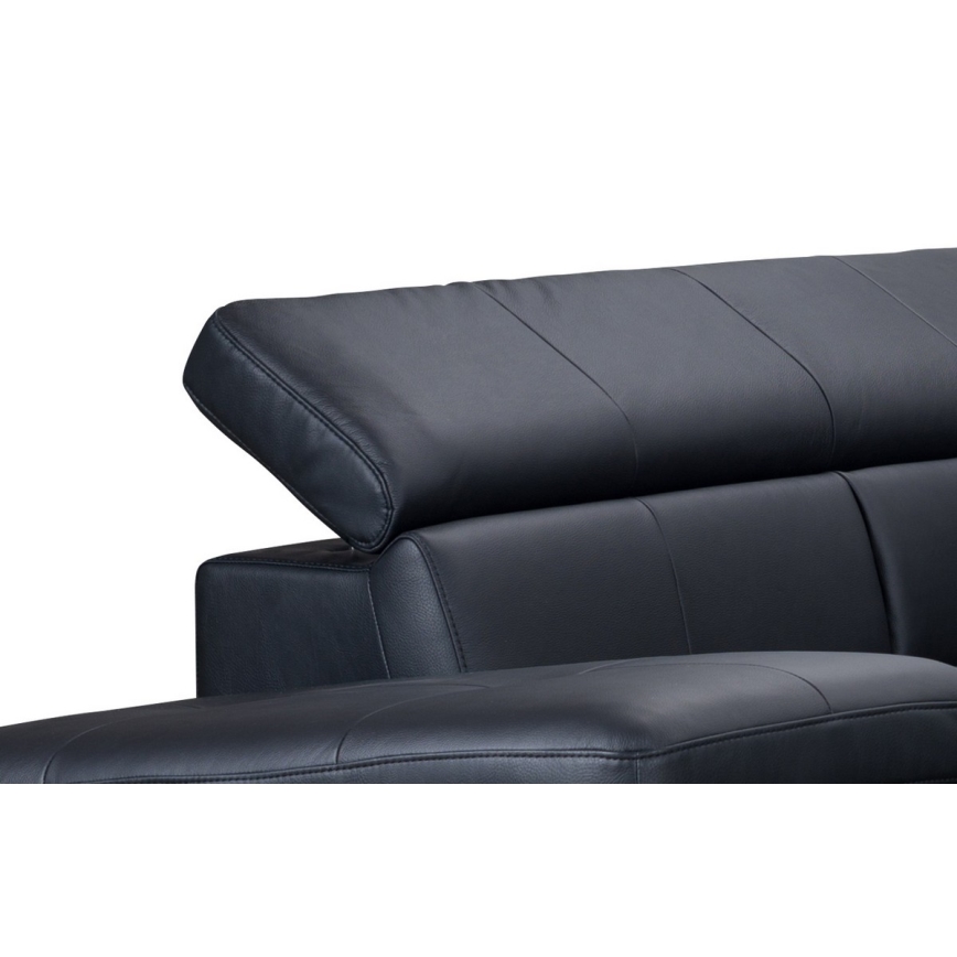 L-formad hörnbäddsoffa i skin SALERNO II vänster svart