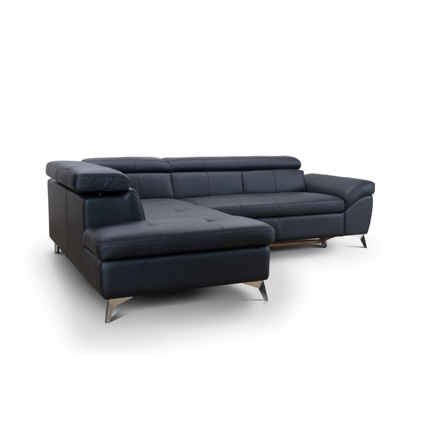 L-formad hörnbäddsoffa i skin SALERNO II vänster svart