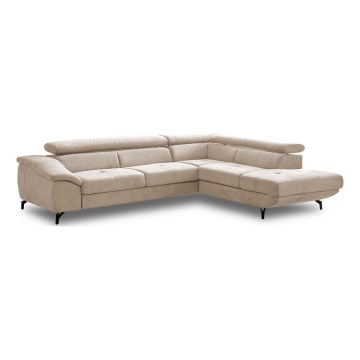 L-formad hörnbäddsoffa med förvaringsutrymme BRESCIA rätt beige