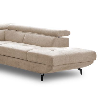 L-formad hörnbäddsoffa med förvaringsutrymme BRESCIA rätt beige