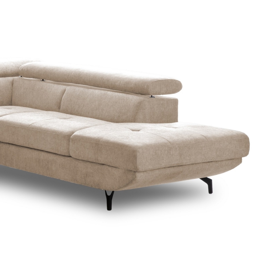 L-formad hörnbäddsoffa med förvaringsutrymme BRESCIA rätt beige