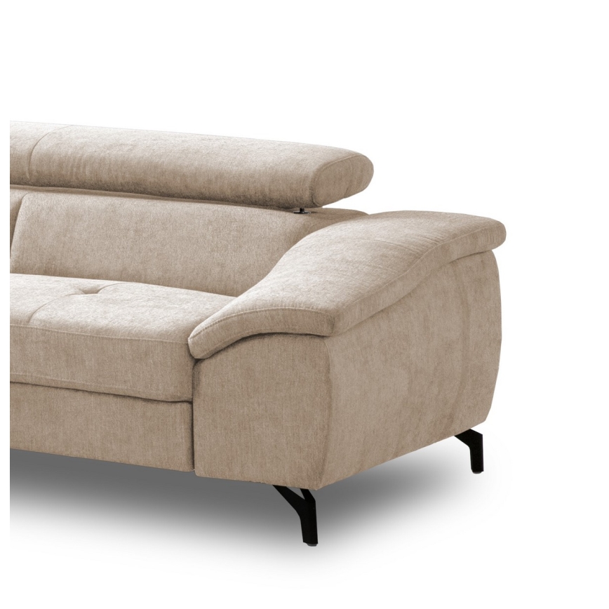 L-formad hörnbäddsoffa med förvaringsutrymme BRESCIA vänster beige