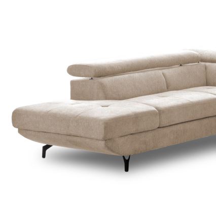 L-formad hörnbäddsoffa med förvaringsutrymme BRESCIA vänster beige