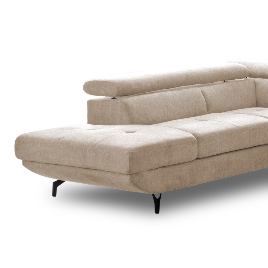L-formad hörnbäddsoffa med förvaringsutrymme BRESCIA vänster beige