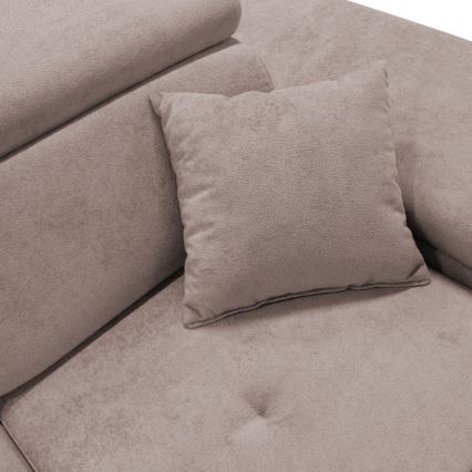 L-formad hörnbäddsoffa med förvaringsutrymme CASTELO rätt rosa