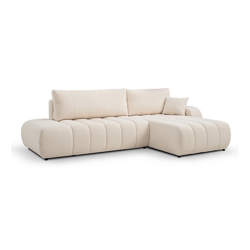L-formad hörnbäddsoffa med förvaringsutrymme DESIO rätt beige