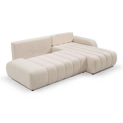 L-formad hörnbäddsoffa med förvaringsutrymme DESIO rätt beige