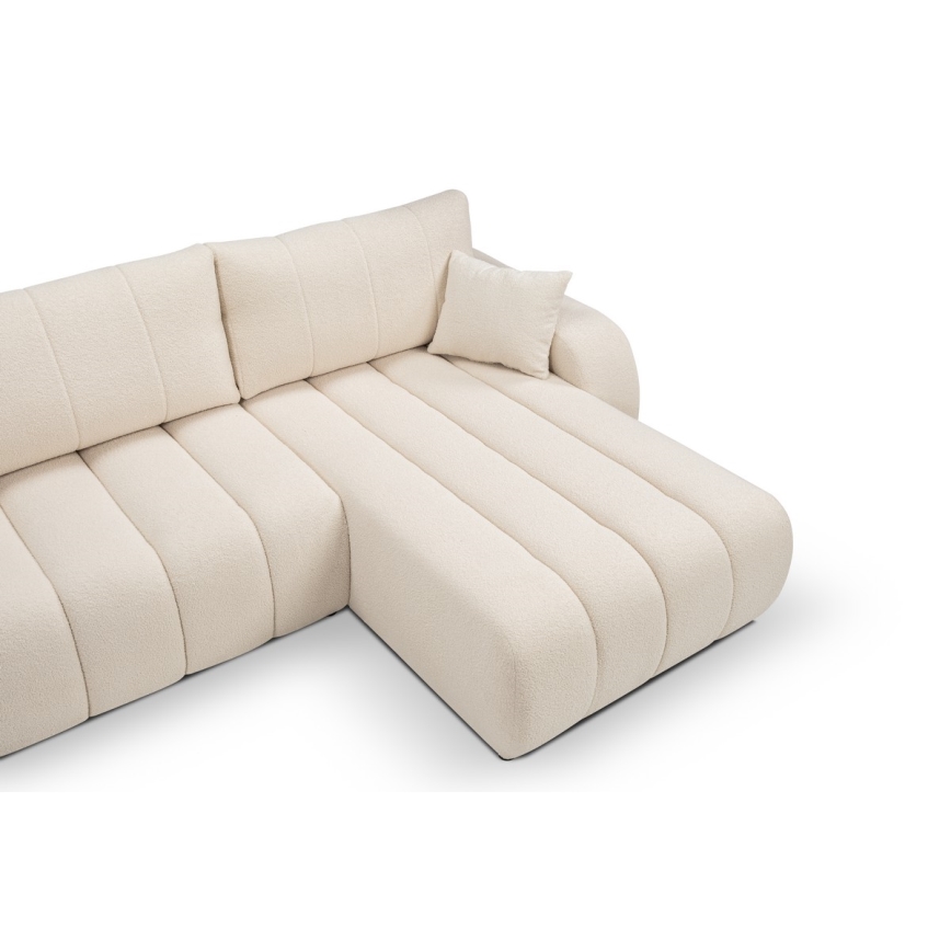 L-formad hörnbäddsoffa med förvaringsutrymme DESIO rätt beige