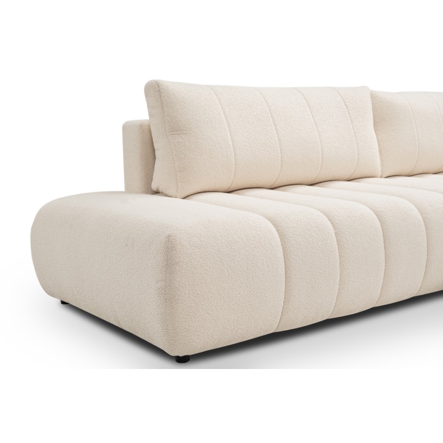 L-formad hörnbäddsoffa med förvaringsutrymme DESIO rätt beige