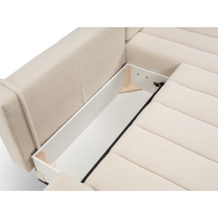 L-formad hörnbäddsoffa med förvaringsutrymme DESIO rätt beige