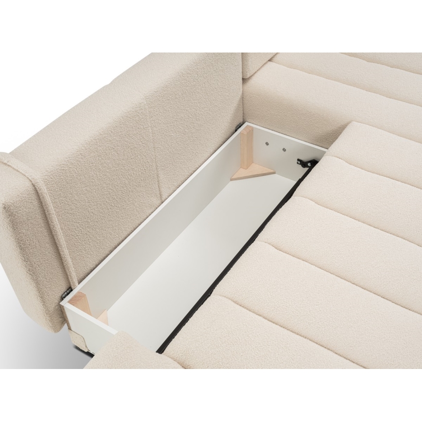 L-formad hörnbäddsoffa med förvaringsutrymme DESIO rätt beige