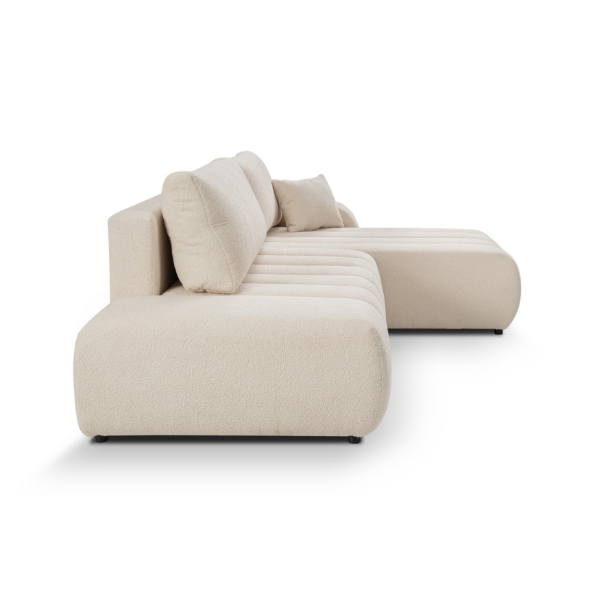 L-formad hörnbäddsoffa med förvaringsutrymme DESIO rätt beige