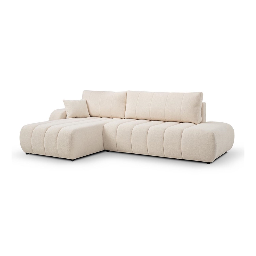 L-formad hörnbäddsoffa med förvaringsutrymme DESIO vänster beige