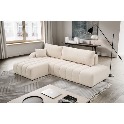 L-formad hörnbäddsoffa med förvaringsutrymme DESIO vänster beige