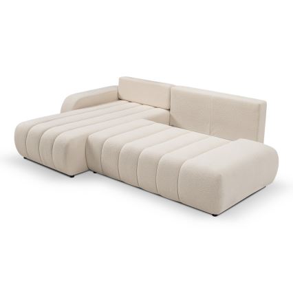 L-formad hörnbäddsoffa med förvaringsutrymme DESIO vänster beige