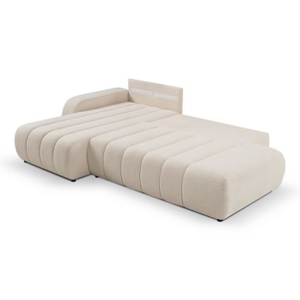L-formad hörnbäddsoffa med förvaringsutrymme DESIO vänster beige