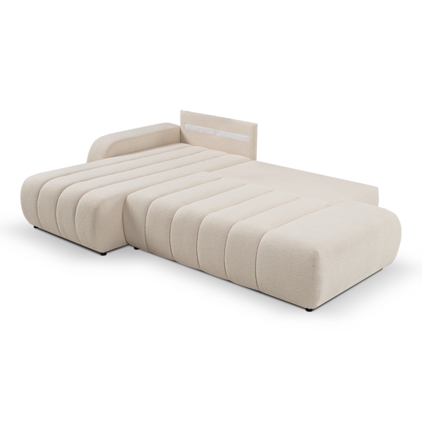 L-formad hörnbäddsoffa med förvaringsutrymme DESIO vänster beige