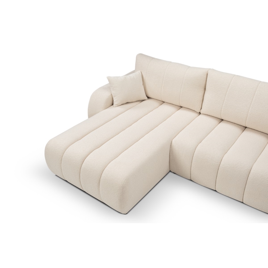 L-formad hörnbäddsoffa med förvaringsutrymme DESIO vänster beige