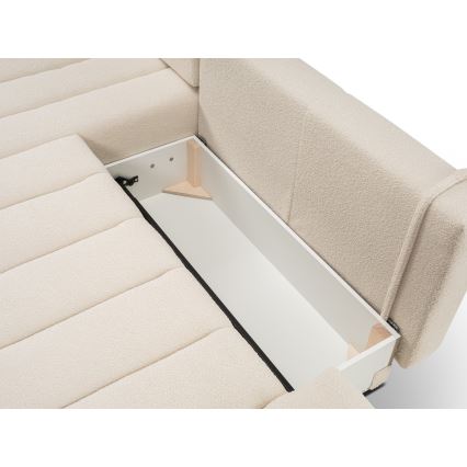 L-formad hörnbäddsoffa med förvaringsutrymme DESIO vänster beige