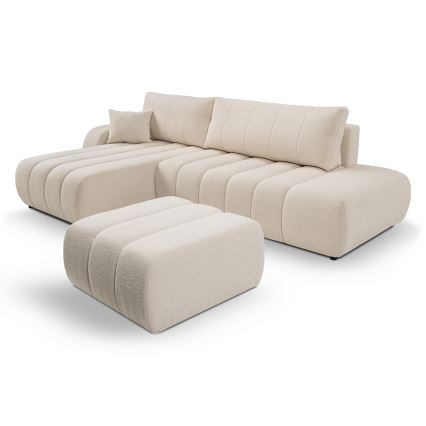 L-formad hörnbäddsoffa med förvaringsutrymme DESIO vänster beige