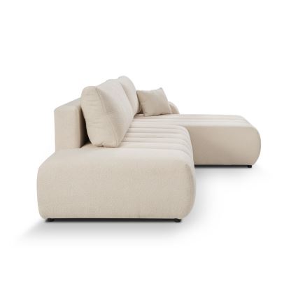 L-formad hörnbäddsoffa med förvaringsutrymme DESIO vänster beige