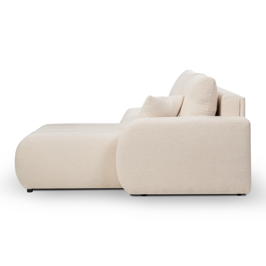 L-formad hörnbäddsoffa med förvaringsutrymme DESIO vänster beige