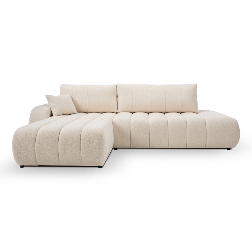L-formad hörnbäddsoffa med förvaringsutrymme DESIO vänster beige
