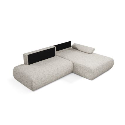 L-formad hörnbäddsoffa med förvaringsutrymme PRATO rätt beige