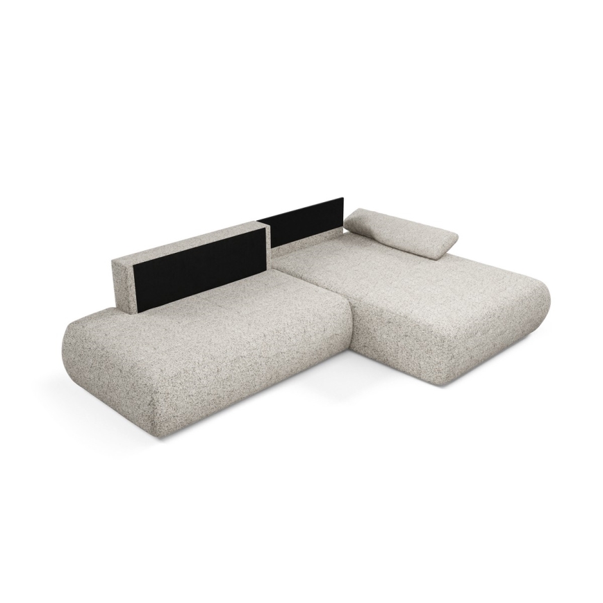 L-formad hörnbäddsoffa med förvaringsutrymme PRATO rätt beige