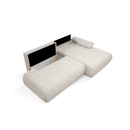 L-formad hörnbäddsoffa med förvaringsutrymme PRATO rätt beige