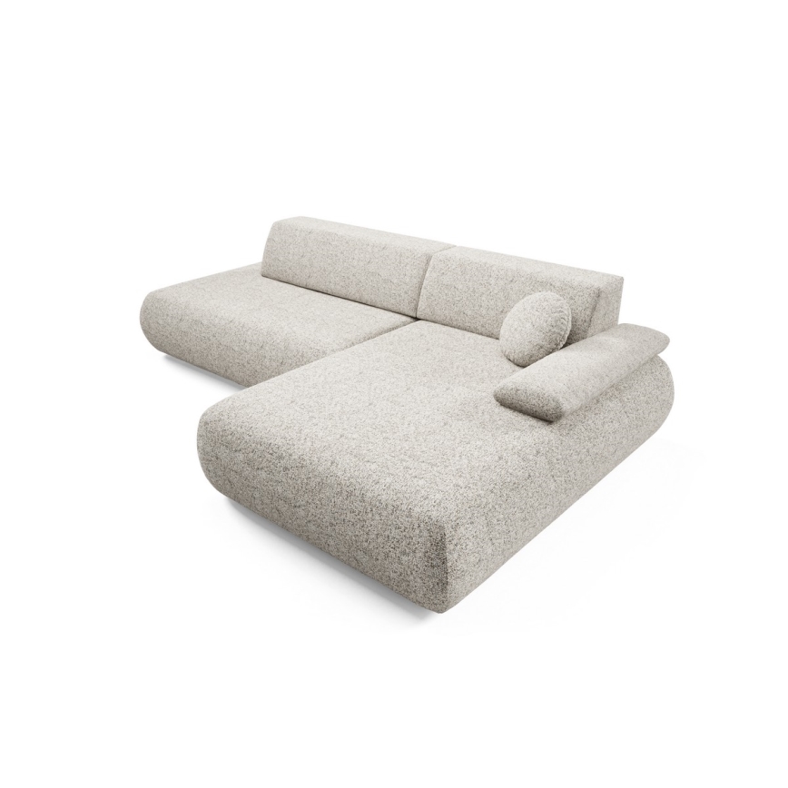 L-formad hörnbäddsoffa med förvaringsutrymme PRATO rätt beige