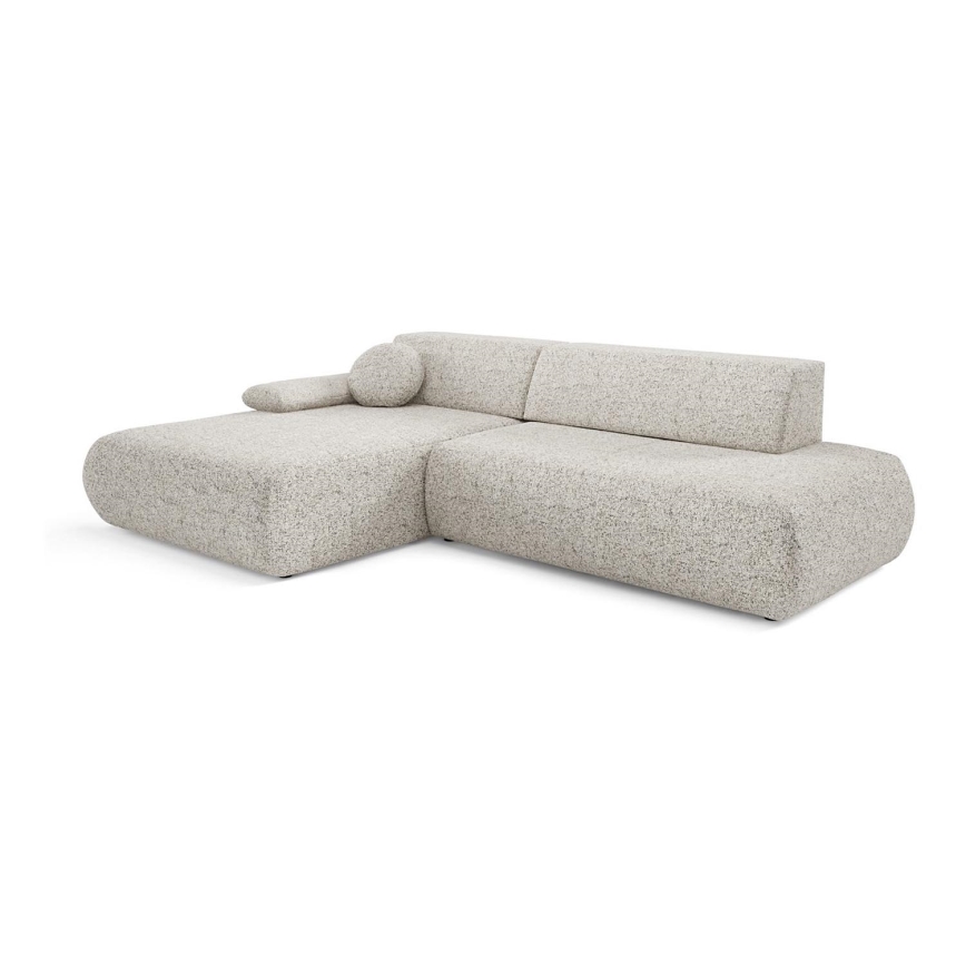 L-formad hörnbäddsoffa med förvaringsutrymme PRATO vänster beige