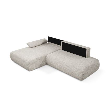 L-formad hörnbäddsoffa med förvaringsutrymme PRATO vänster beige