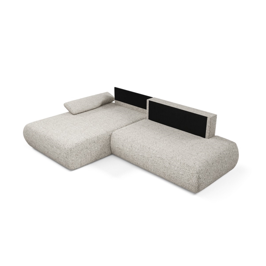 L-formad hörnbäddsoffa med förvaringsutrymme PRATO vänster beige