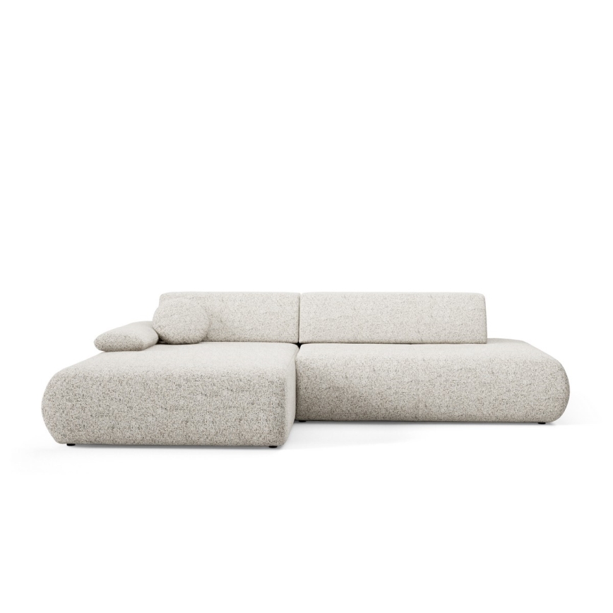 L-formad hörnbäddsoffa med förvaringsutrymme PRATO vänster beige