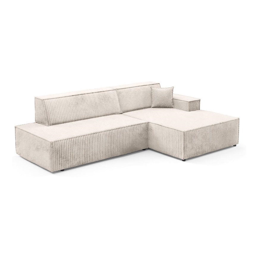 L-formad hörnbäddsoffa med förvaringsutrymme TERAMO rätt beige