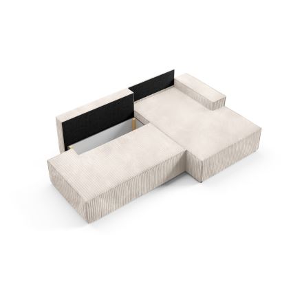 L-formad hörnbäddsoffa med förvaringsutrymme TERAMO rätt beige