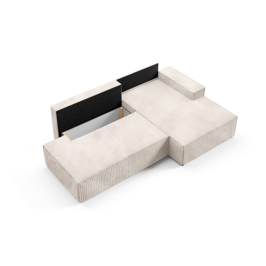 L-formad hörnbäddsoffa med förvaringsutrymme TERAMO rätt beige
