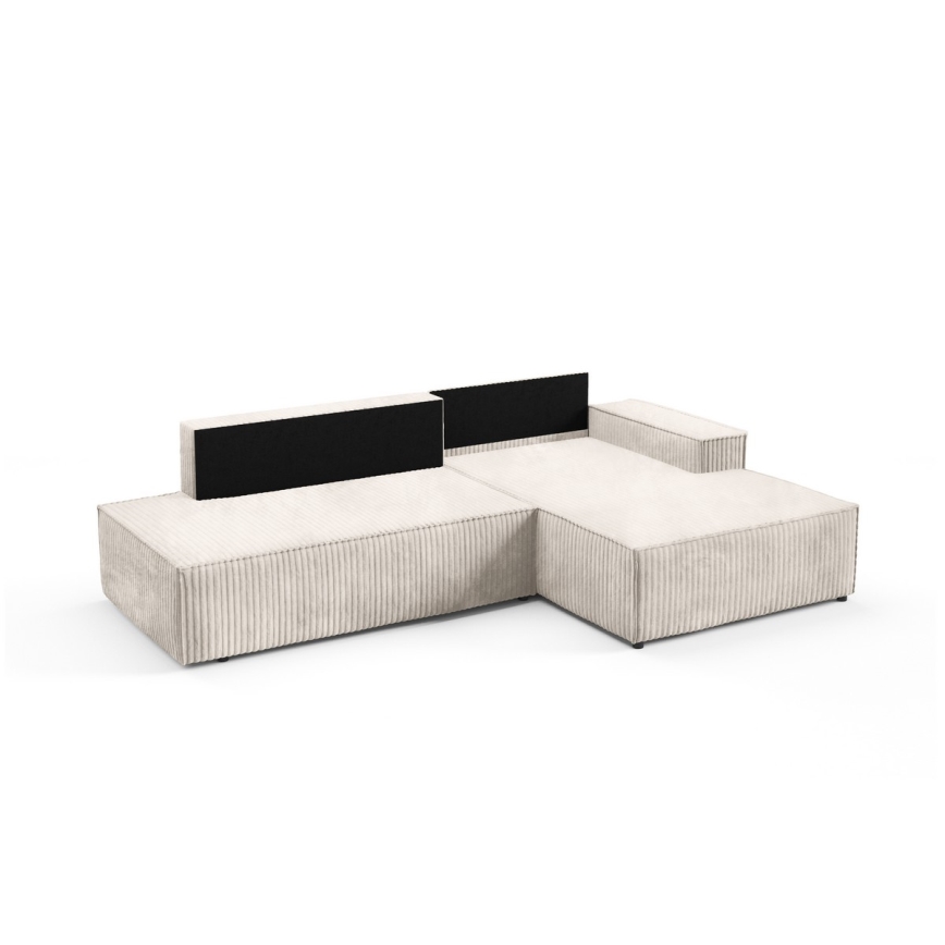 L-formad hörnbäddsoffa med förvaringsutrymme TERAMO rätt beige