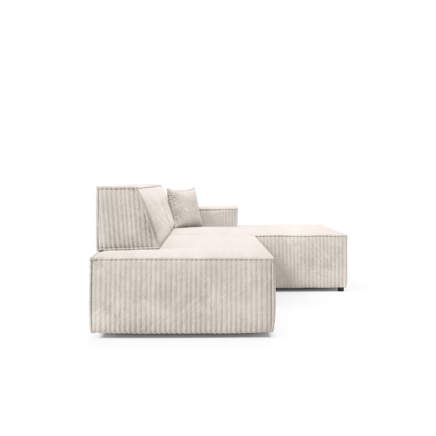 L-formad hörnbäddsoffa med förvaringsutrymme TERAMO rätt beige